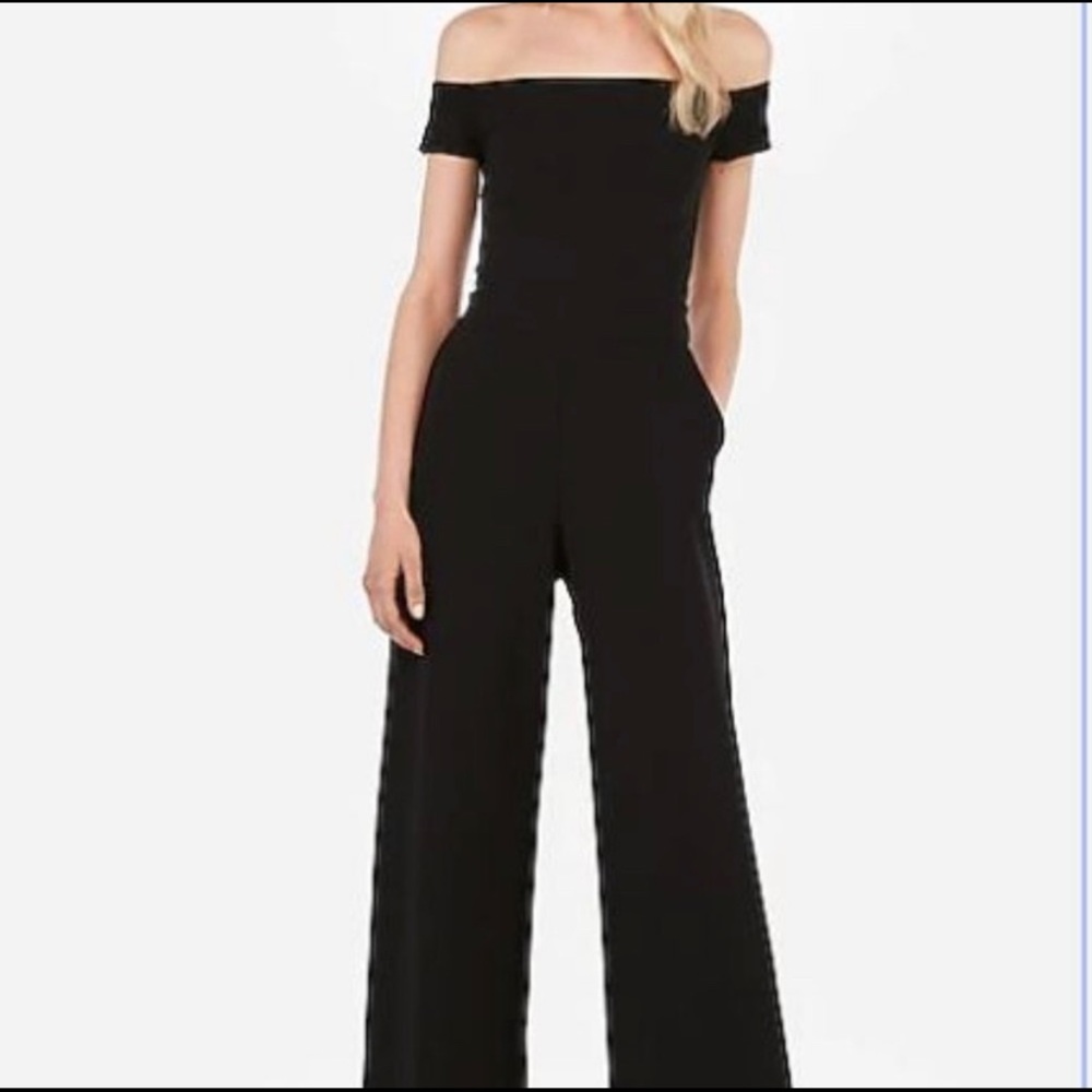 Express Off the Shoulder Wide Leg Jumpsuit
